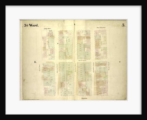 Map bounded by College Place, West Broadway, Reade Street, Broadway, Park Place; Including Church Street, Murray Street, Warren Street, Chambers Street, New York by Anonymous
