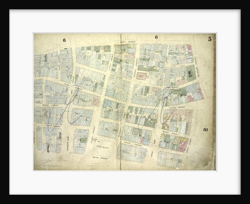 Map bounded by Gold Street, Frankfort Street, Dover Street, South Street, Maiden Lane; Including Riders Alley by Anonymous
