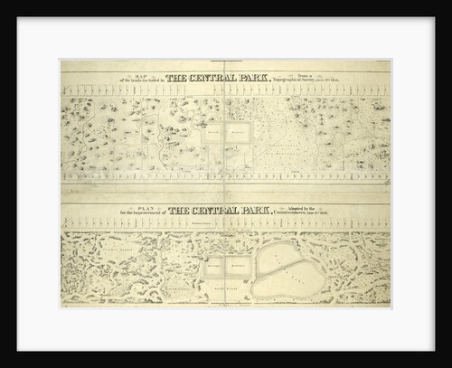 Map of the lands included in the Central Park, from a topographical survey, June 17th, 1856; Also: Plan for the improvement of the Central Park, adopted by the Commissioners, June 3rd, 1856, New York by Anonymous