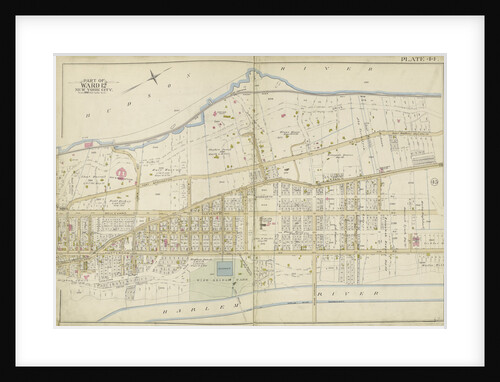 Map bounded by Hudson River, Harlem River, New York by Anonymous