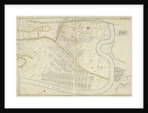 Map bounded by Hudson River, Harlem River, New York by Anonymous