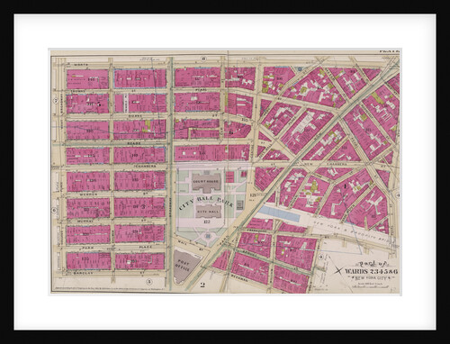 Map bounded by Worth St., New Bowery, Pearl St., Cold St., Beekman St., Barclay St., College Place, West Broadway, New York by Anonymous