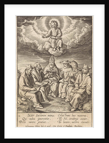 Adoration of the Christ Child by clergy by Hieronymus Wierix