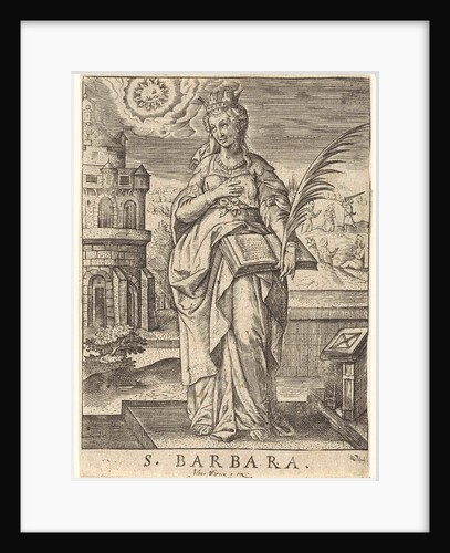 St. Barbara by Johannes Wierix