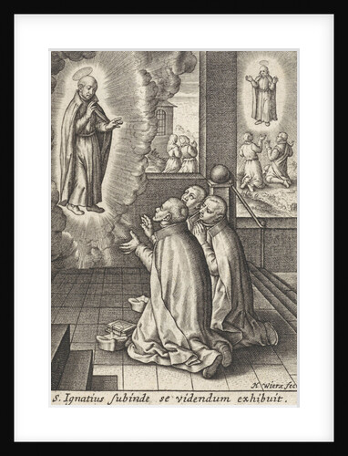Appearance of Ignatius Loyola to three Jesuits by Hieronymus Wierix