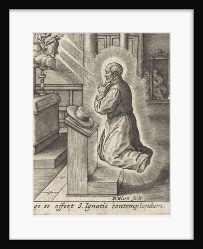 Ignatius Loyola has a vision of Mary with the Christ Child by Hieronymus Wierix