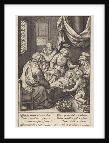 Christ child sleeps in the crib by Hieronymus Wierix