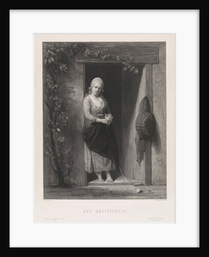 Young woman with knitting by J.F. Brugman