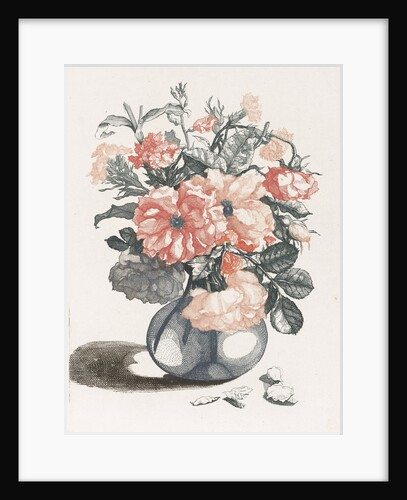 Glass vase with flowers by Anonymous