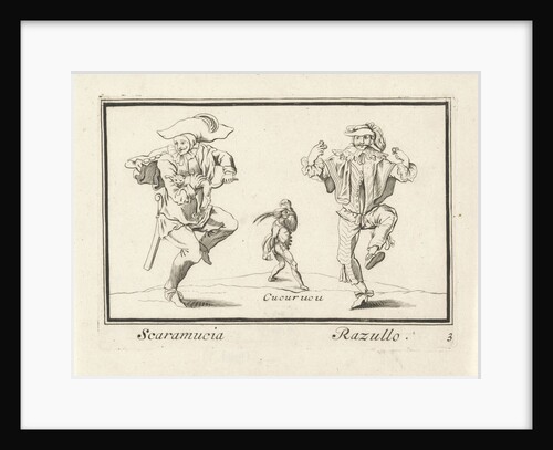 Scaramouche, Cucurucu and Razullo. Anthonie de Winter by Cornelis Danckerts II