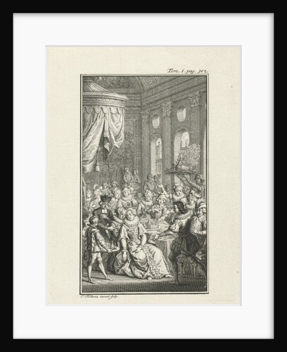Company at a banquet by Jacob Folkema