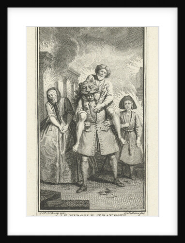 Aeneas saves his father from burning Troy by Jacob Folkema