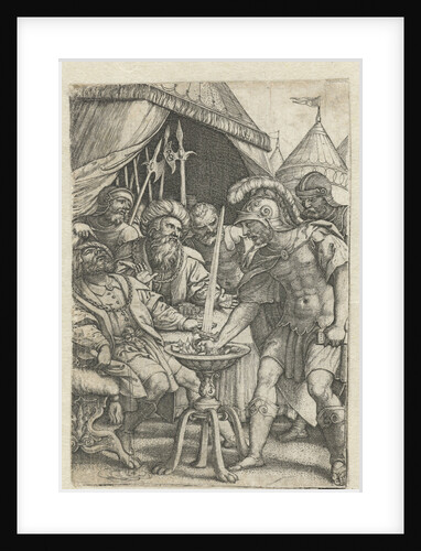 Mucius Scaevola puts right hand into the fire by Georg Pencz