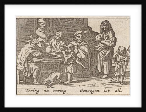 Eating figures around a table by Claes Jansz. Visscher II