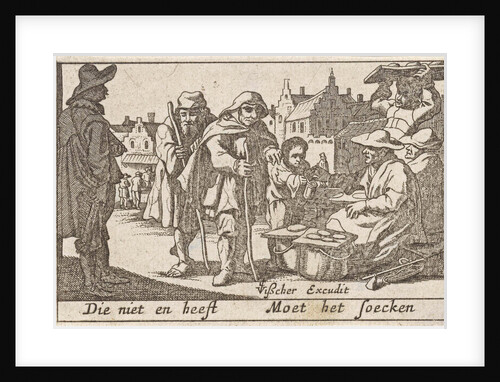 Beggars receiving alms by Claes Jansz. Visscher II