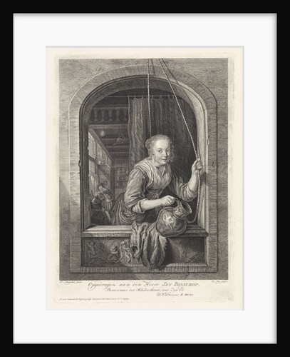 Woman with a jug in a window by Jan Bisshop