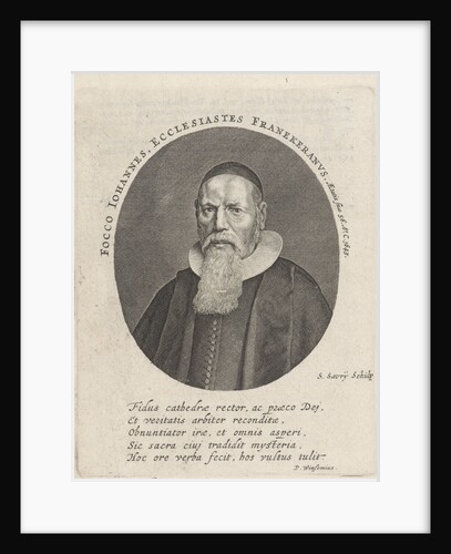 Portrait of John Focco, pastor at Franeker by Anonymous
