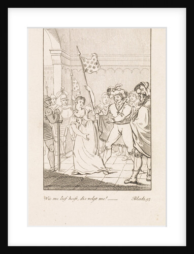 Men near a woman with a flag by François Bohn