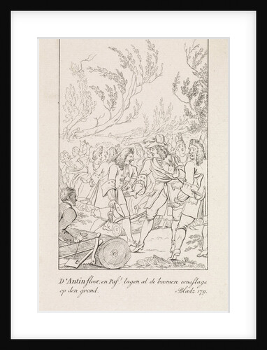 Company in a forest near felled trees by François Bohn