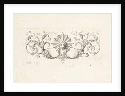 Ornament with a mascaron surrounded by leafs by Bernard Picart