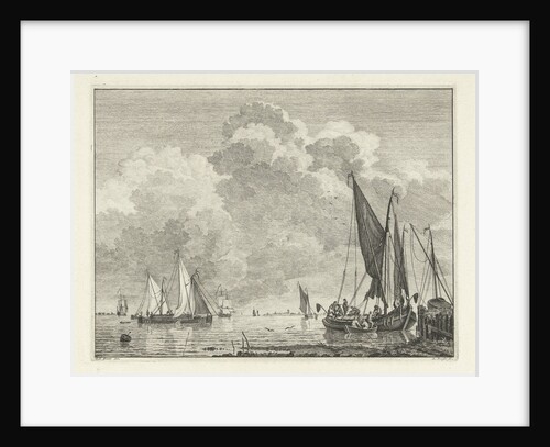 River view with ships by Leendert Brasser