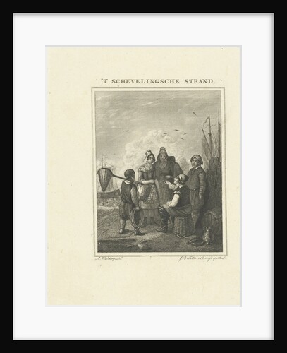 Fishermen on the beach of Scheveningen by Jan Baptist Tetar van Elven