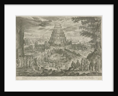 Nimrod orders the building of the Tower of Babel by Nicolaes Visscher I