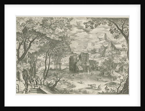 Rebecca and Eliezer at the well by Claes Jansz. Visscher II