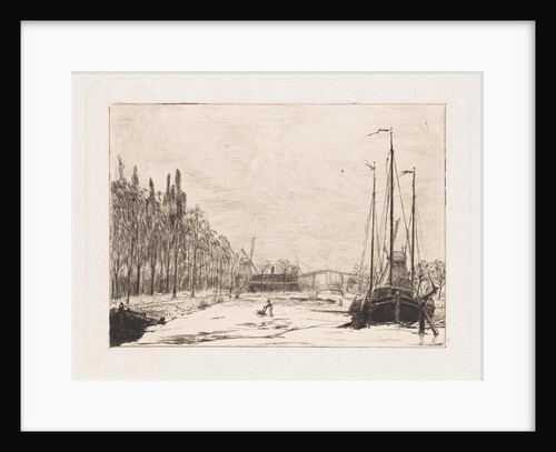View of the frozen Kattensloot, Amsterdam by Frans Schikkinger