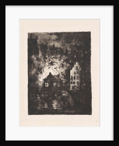 Fire in brewery De Valk Amsterdam by Frans Schikkinger