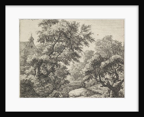 Peddler on a forest path by Anthonie Waterloo