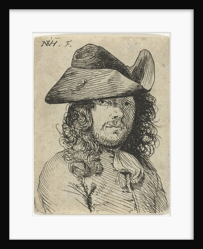 Bust of young man with hat and moustache by Nicolaes van Haeften