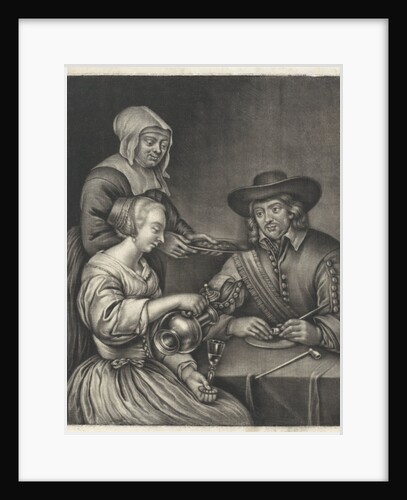 Man and a woman at the table by Jan van Somer