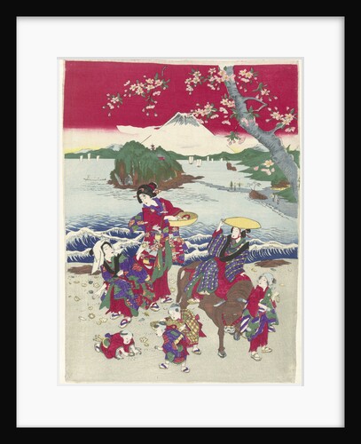 Searching for shells on the beach by Anonymous