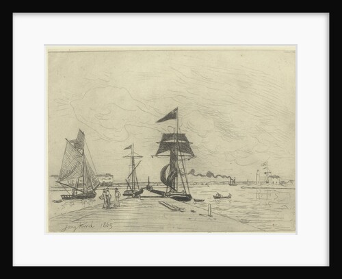 Jetty at Honfleur by Johan Barthold Jongkind