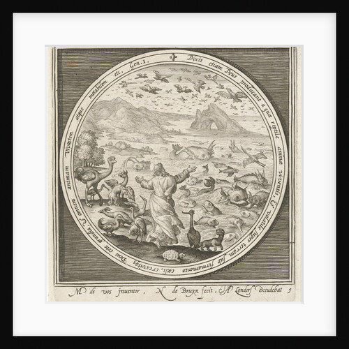 Fifth day of creation, God creates fish and birds by Assuerus of Londerseel