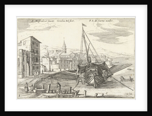 Galley in an Italian port by François Langlois