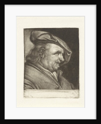 Bust of a man with a painter's cap on his head by Michiel van Musscher