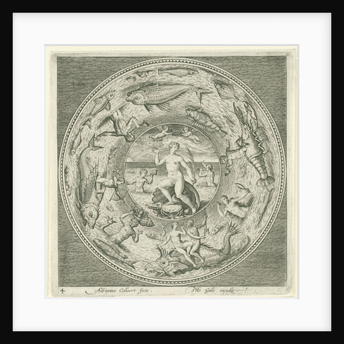 Dish with sea goddess Galatea? by Philips Galle
