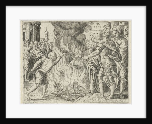 Philistines burned Samson's wife and father by Cornelis Massijs
