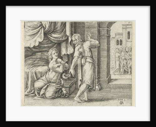 Samson's wife begs him to reveal the solution to the riddle by Cornelis Massijs