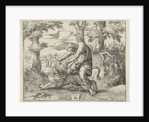 Samson kills the lion by Cornelis Massijs