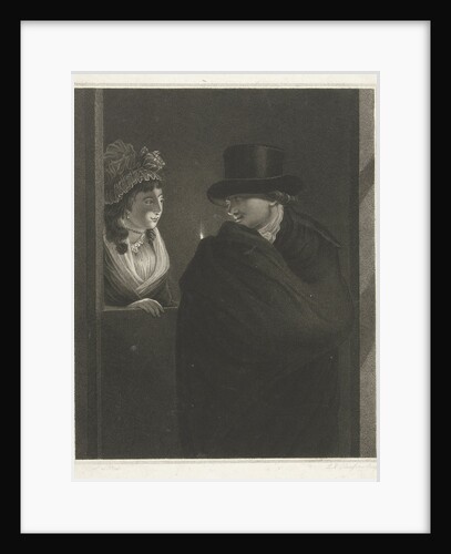 Two lovers at the door by Lambertus Antonius Claessens