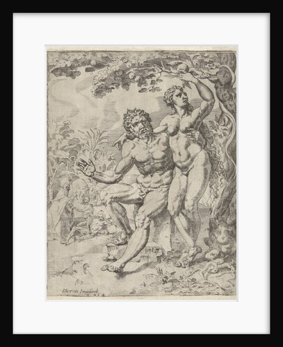 Adam and Eve picking the forbidden fruit by Dirck Volckertsz Coornhert