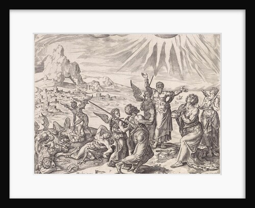 Save us from the grip of evil by Philips Galle Johannes Wierix