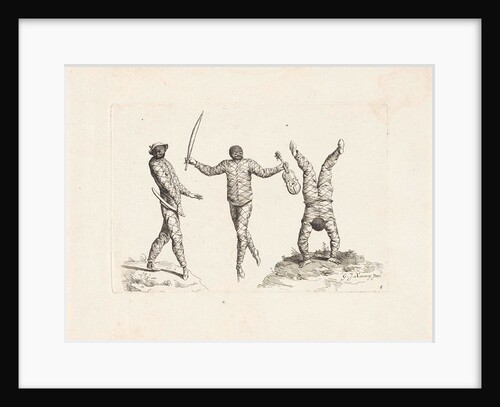 Three harlequins by Pieter Schenk II