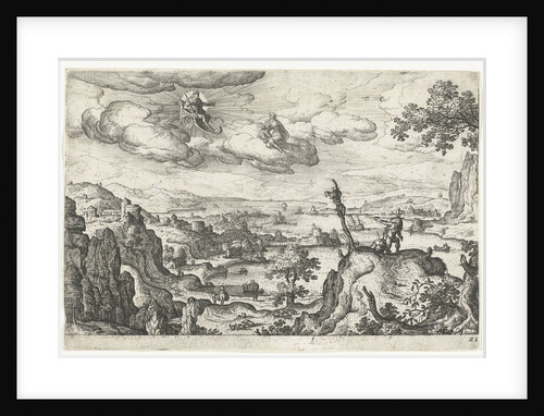 Jupiter in his car and another God by Hans Bol