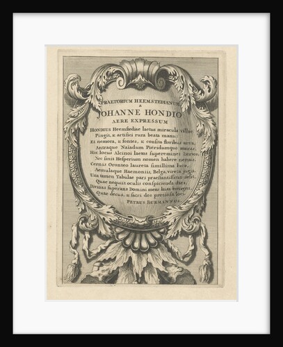 Cartouche with Latin text by Pieter Burman