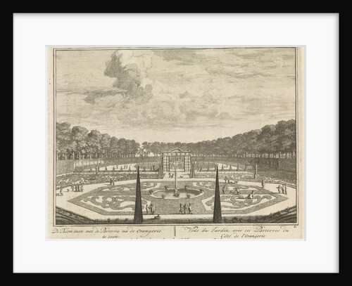 Formal gardens at Castle Heemstede, Large pond at Castle Heemstede, Cave seen from the gallery, Grotto in the garden of Castle Heemstede by Isaac de Moucheron