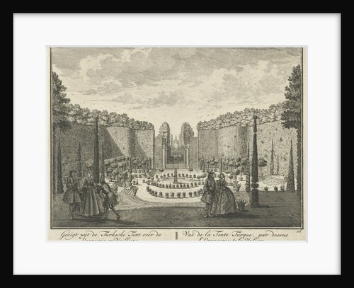 View from the Turkish Tent on the orangery and the aviary in the garden of House ter Meer in Maarssen by Hendrik de Leth